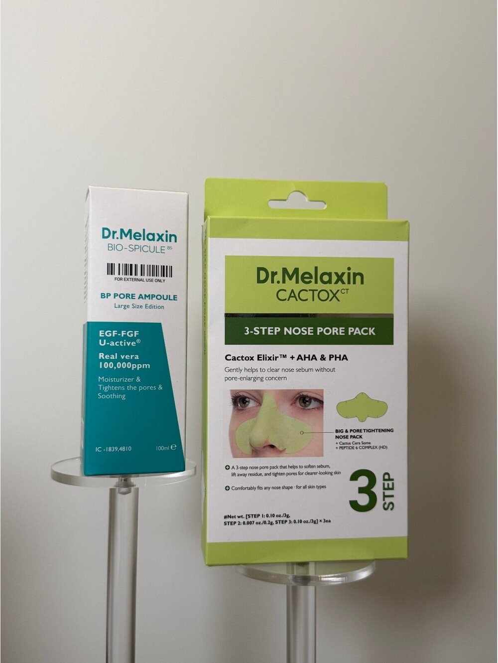 Dr. Melaxin BP Pore Ampoule 100ml + Cactox 3-Step Nose Pack NEW